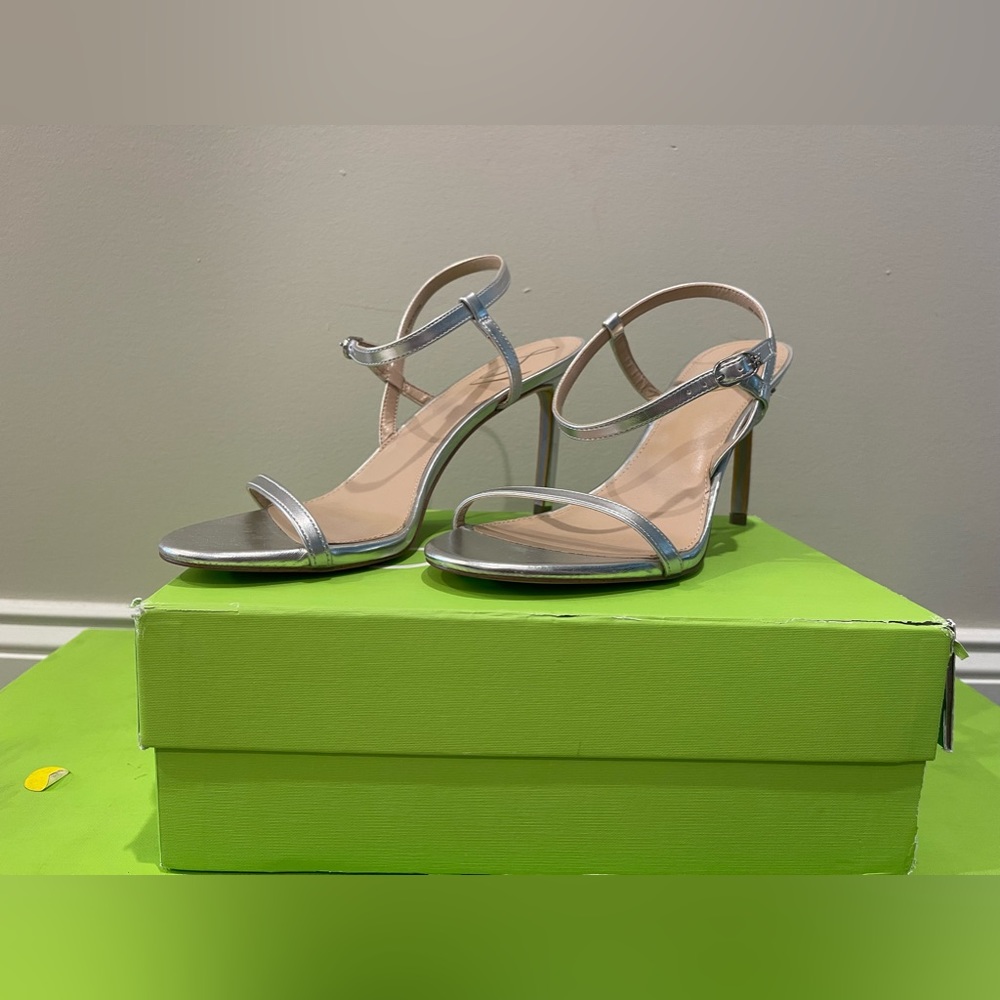 Sam Edelman Silver Doran Heels-Size 8